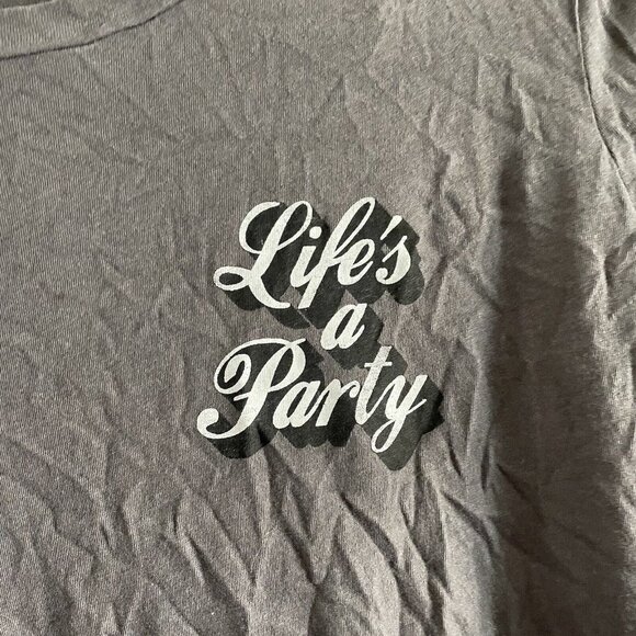 American Eagle Outfitters Women SZ S Gray Life’s A Party Long Sleeve T Shirt NWT - Picture 3 of 8